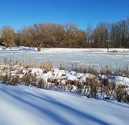 snow-covered pond